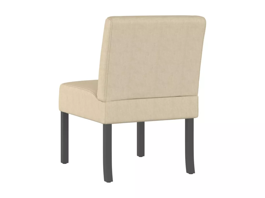 Fauteuil sans accoudoirs crème tissu