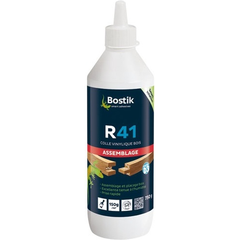 Colle à bois vynilique R41 D3 Bostik - Flacon de 750 g