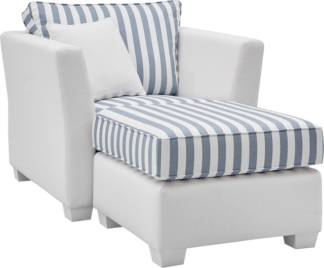 Home affaire Sitzgruppe »CALIFORNIA« 2 Stk. tlg. maritimer Landhausstil, Sessel mit passenden Hocker 65x65 cm