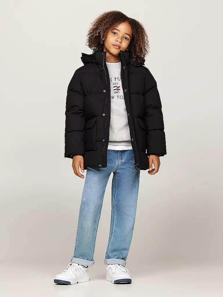 TOMMY HILFIGER Jungen Parka schwarz