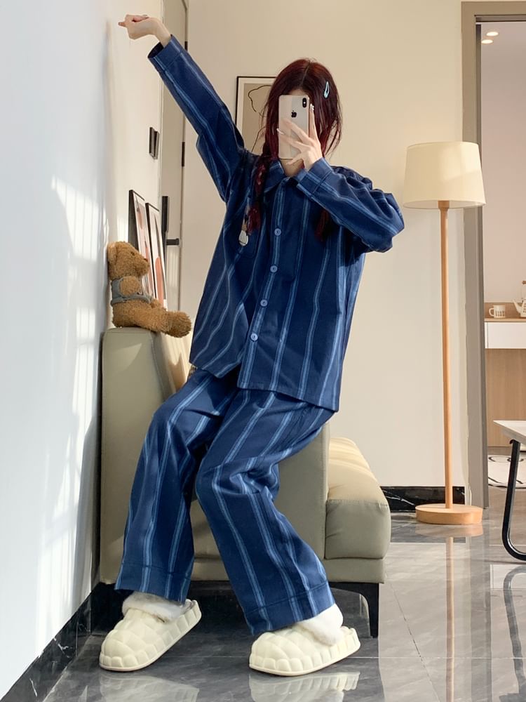 GOUB - Pyjamaset: gestreepte top met lange mouwen + broek