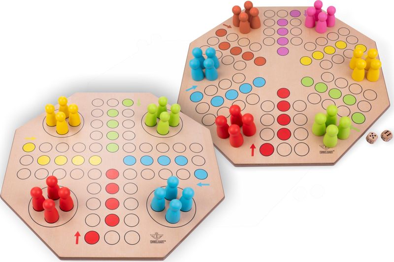 Ludo Jumbo XL - Bordspel - Hout - Geschikt voor 4 of 6 Spelers