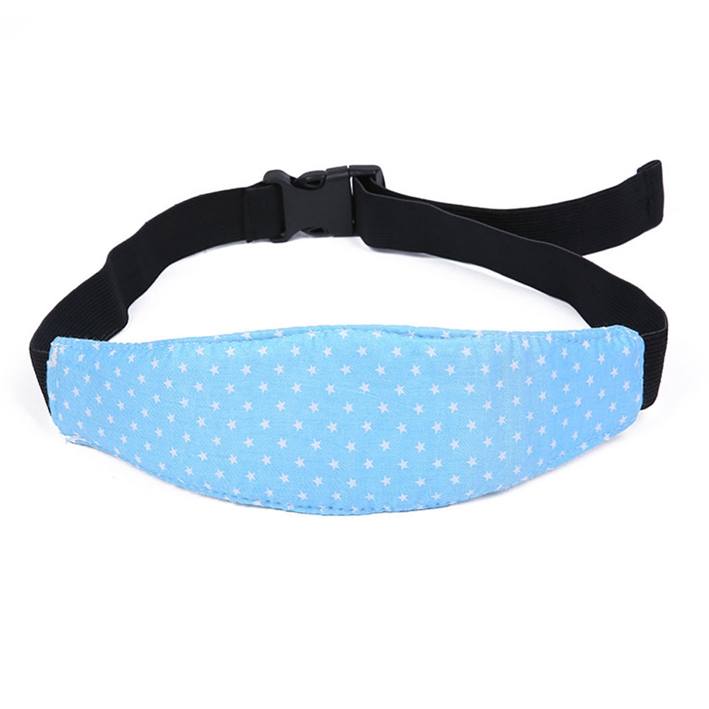 Baby Kopfstütze Kinderwagen Befestigung Kindersitz / Autositz Kopf Halter Band Verstellbar (25.5 - 61.5cm) - Sterne Blau