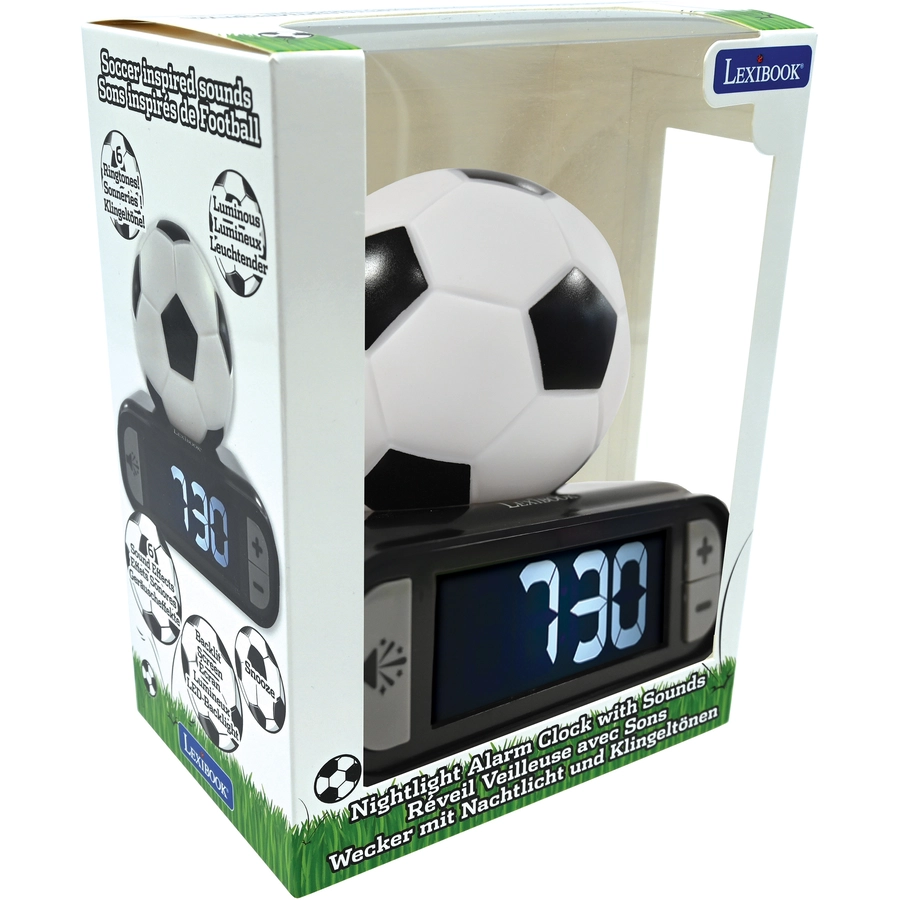 LEXIBOOK Fussball Wecker mit 3D Nachtlicht-Figur