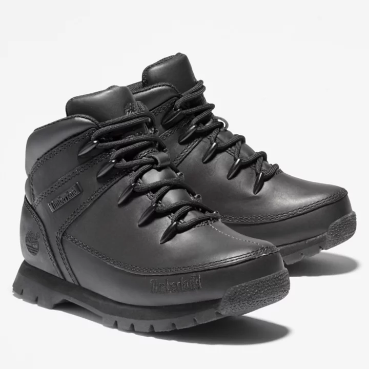 Bota Euro Sprint Mid Hiker para jovens na cor preta.