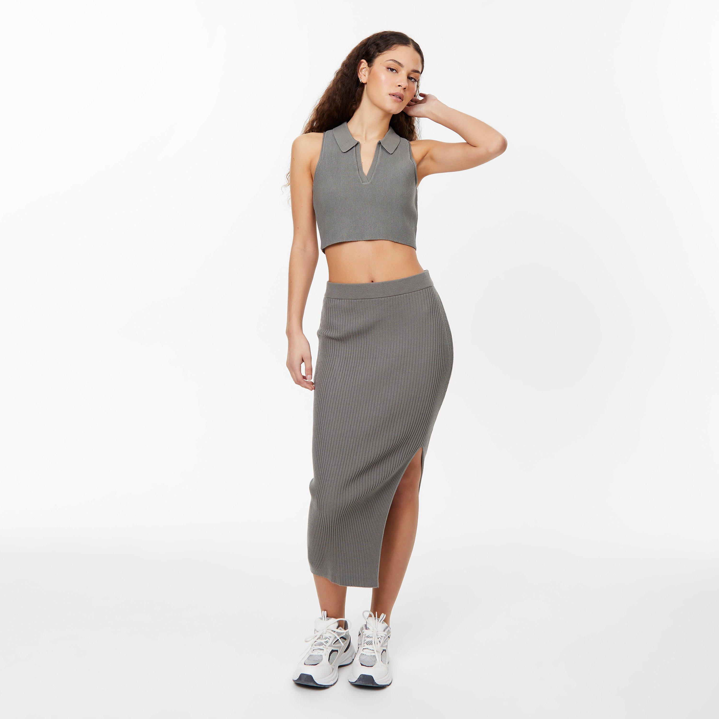 Jack Wills JW Knitted Polo Crop Top