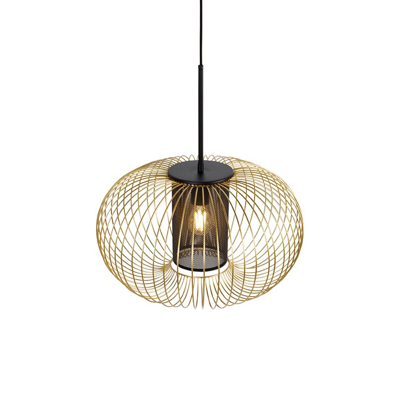 Design hanglamp goud met zwart 50 cm - Marnie