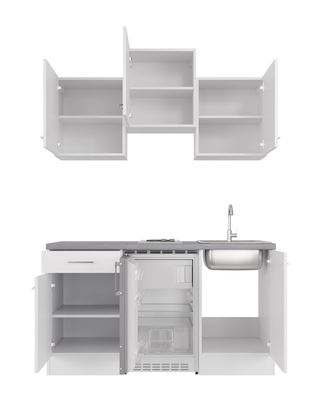 Küchenblock Neo Weiß/Beton 150cm