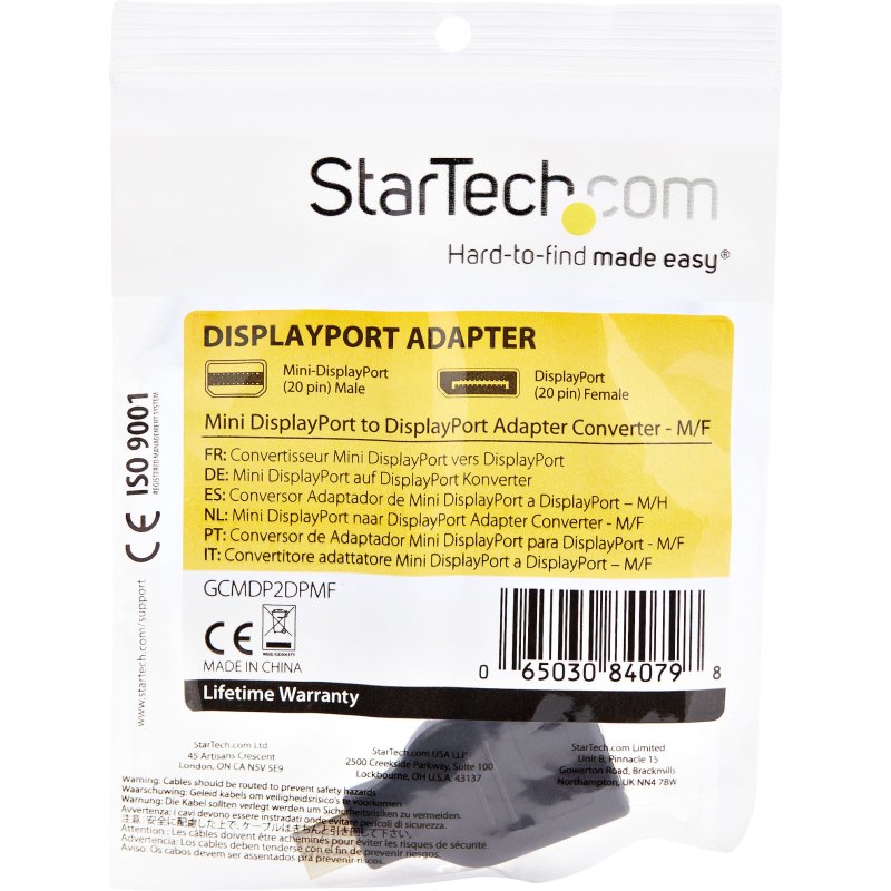 StarTech.com Adaptateur Compact Mini DisplayPort vers DisplayPort - Vidéo 4K x 2K - Convertisseur UHD Mini DP vers DP - Adaptateur mDP vers DP 1.2 - Ordinateur mDP vers Moniteur/Affichage DP - M/F