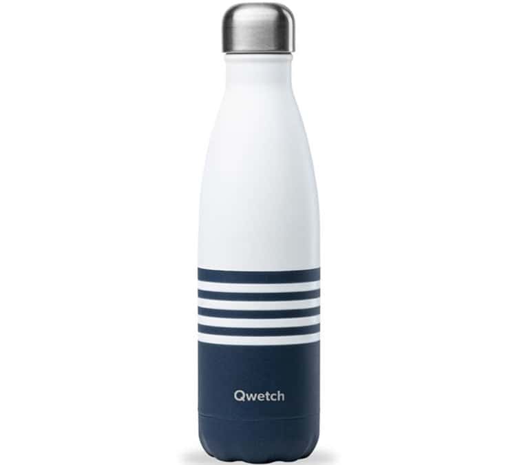 Bouteille isotherme inox Marinière Bleu 50 cl - Edition Limitée  - Qwetch