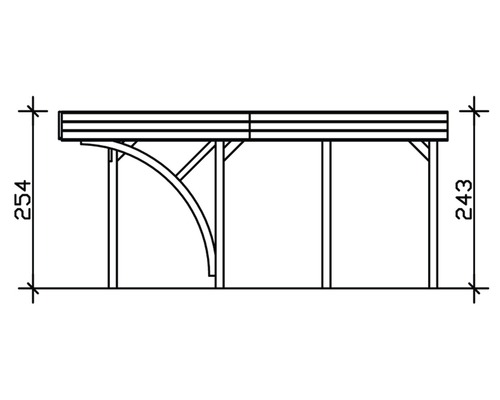 SKAN HOLZ Friesland dubbele carport met inrijboog en paalankers 557x555 cm geïmpregneerd