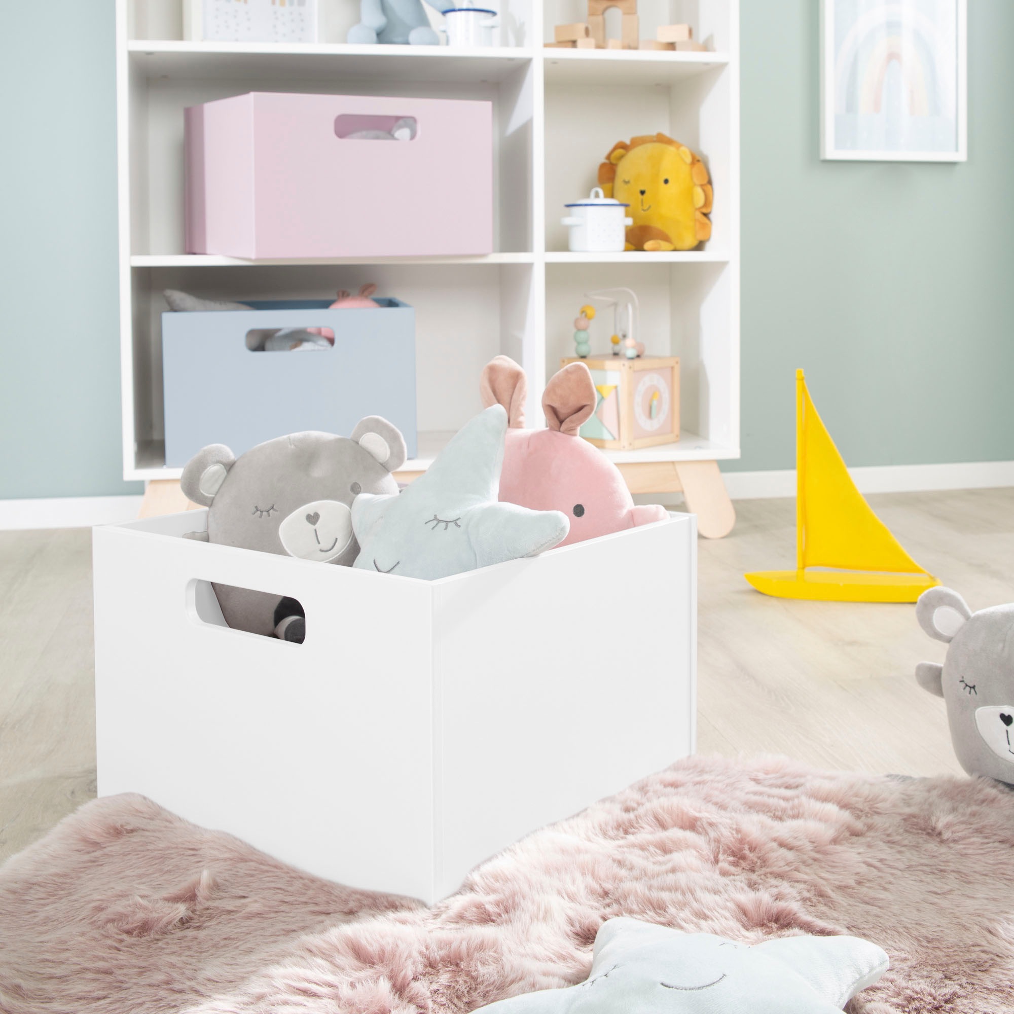 roba® Aufbewahrungsbox »weiss« aus Holz; Organizer für Spielzeug