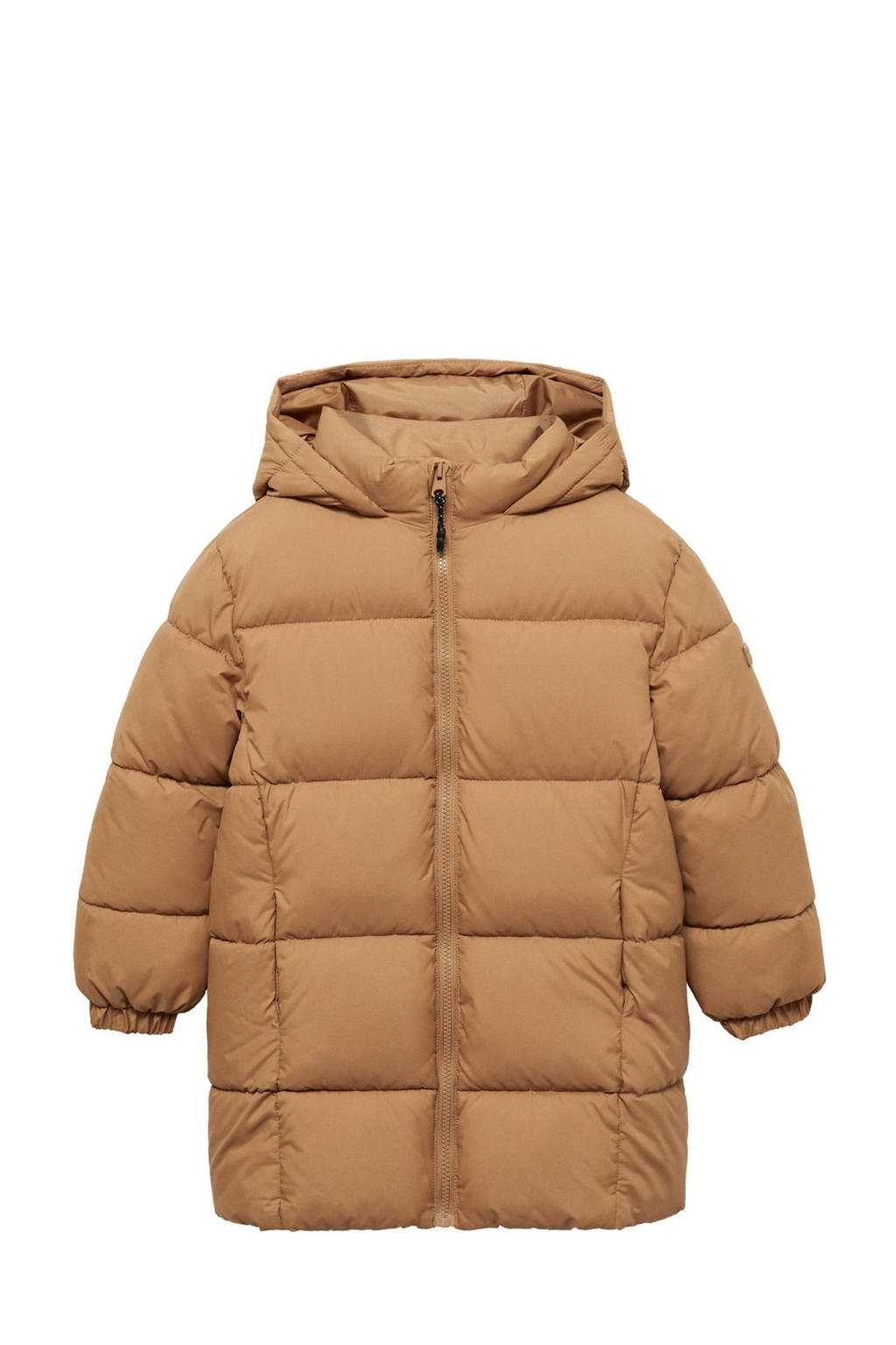 Mango Kids gewatteerde winterjas donkerbruin
