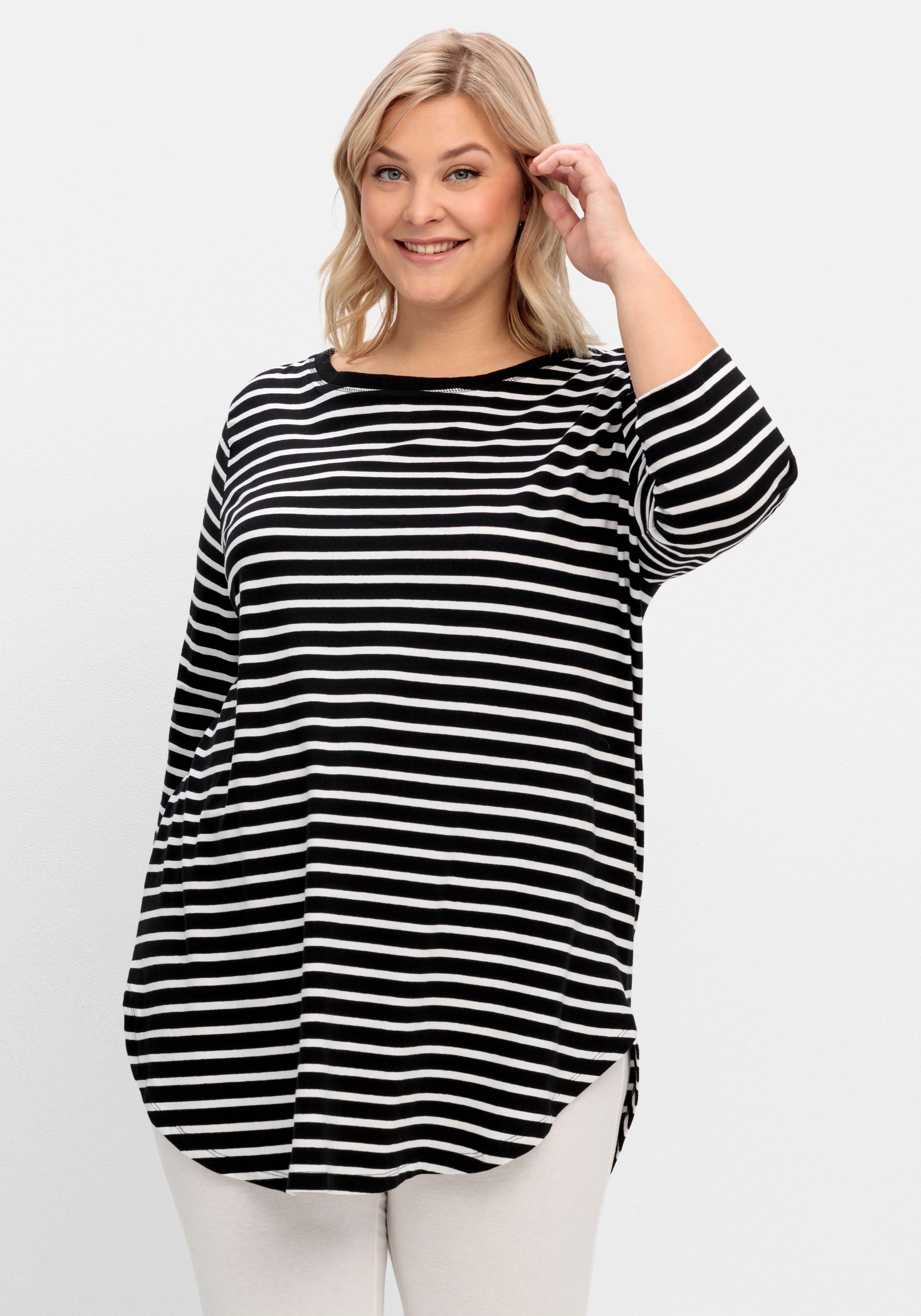 Longshirt in Oversized-Form mit Streifen