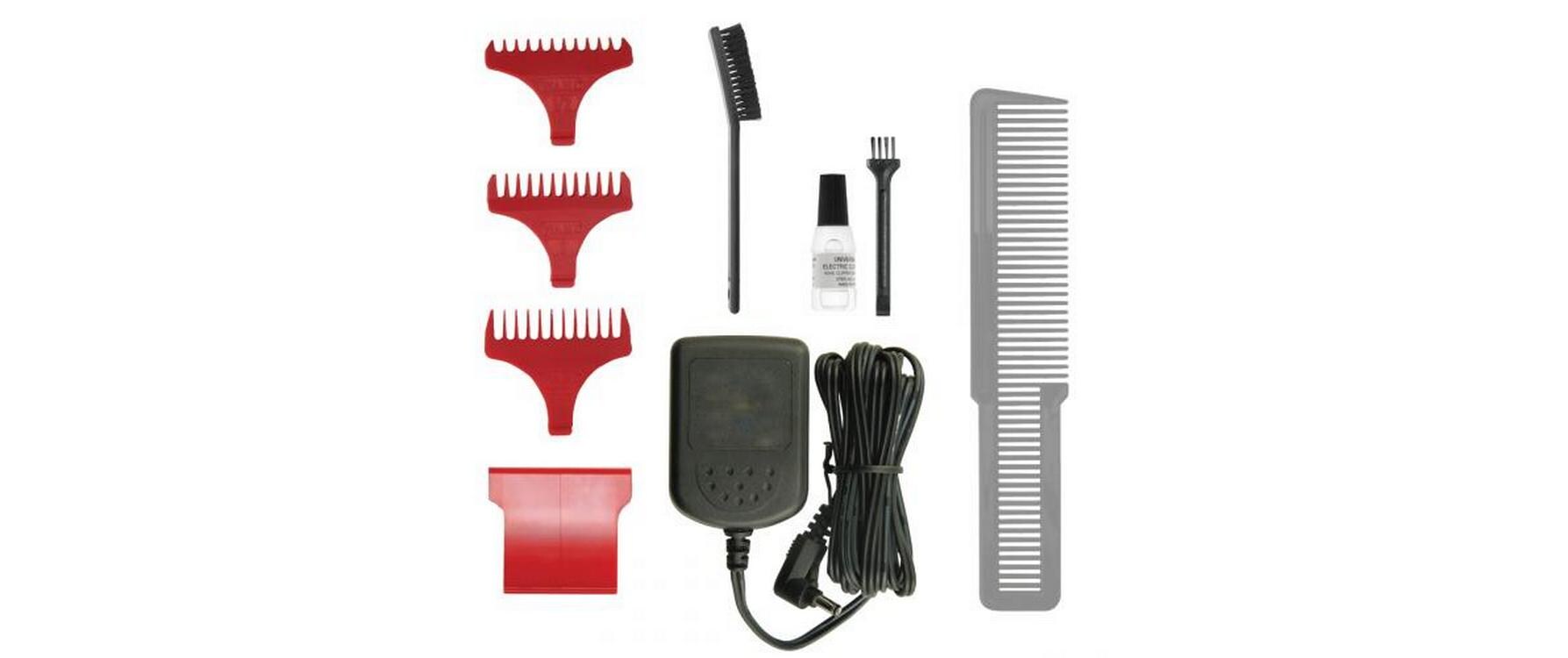 Haarschneider Profi Detailer LI Konturen Clipper Rot/Silber<br>Professionelle Netz-/Akku- Konturenhaarschneidemaschine