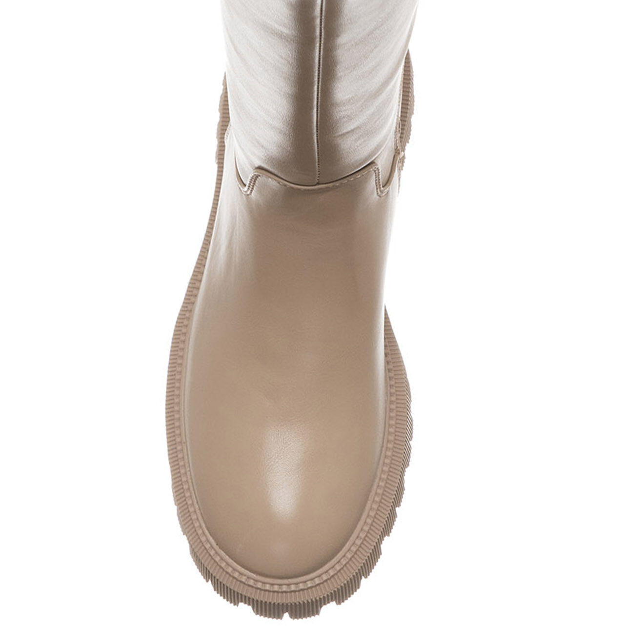 Patrizia Pepe Bottes en Cuir Alice taupe - Talon 5 cm
