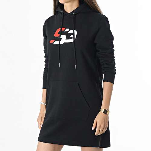 Robe Sweat Capuche Femme Logo Noir