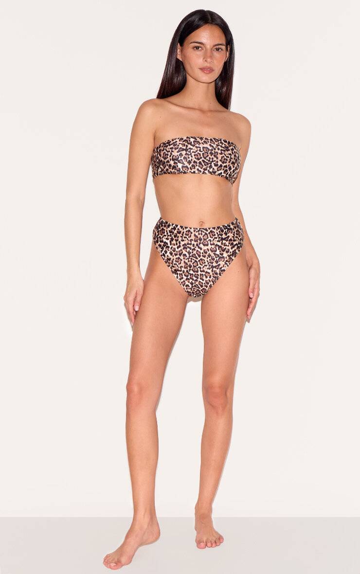 Léopard Bas De Bikini Taille Haute Et Échancrure Haute Mix & Match