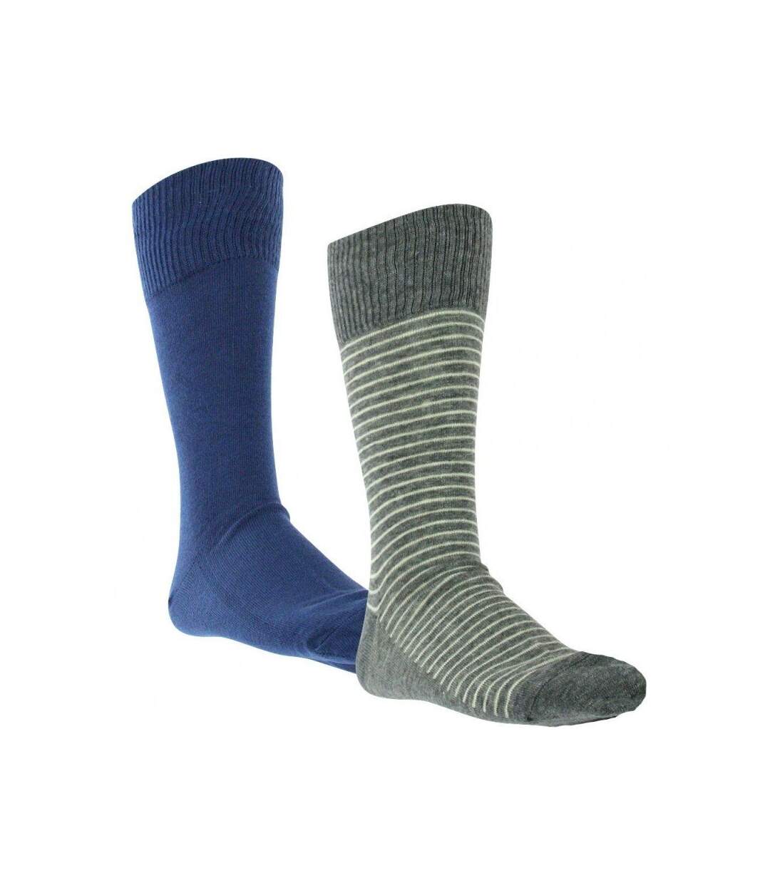 LEVI'S Lot de 2 paires de Chaussettes Mixte Coton VINTAGE STRIPE Gris Bleu