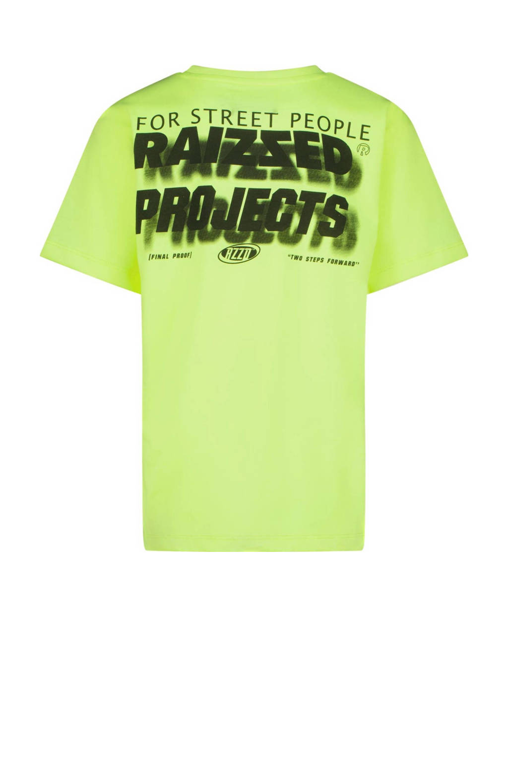 Raizzed T-shirt Hogan met backprint neon geel