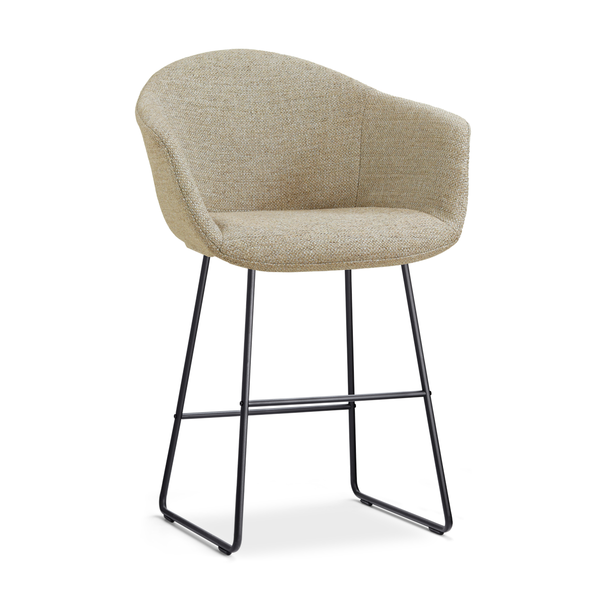 Barkruk Nino-Otis H65 cm zwart onderstel taupe melange