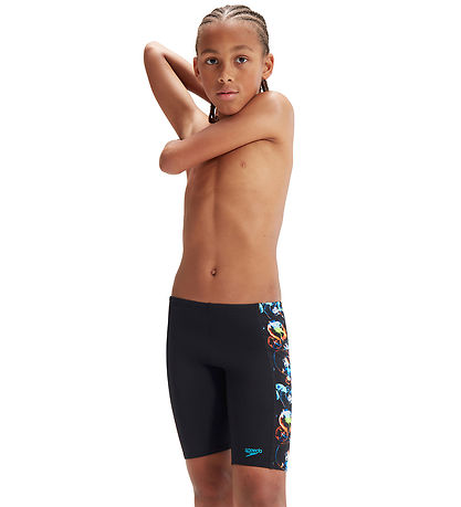 Speedo Badehose - Digital Panel Jammer - Schwarz/Orange