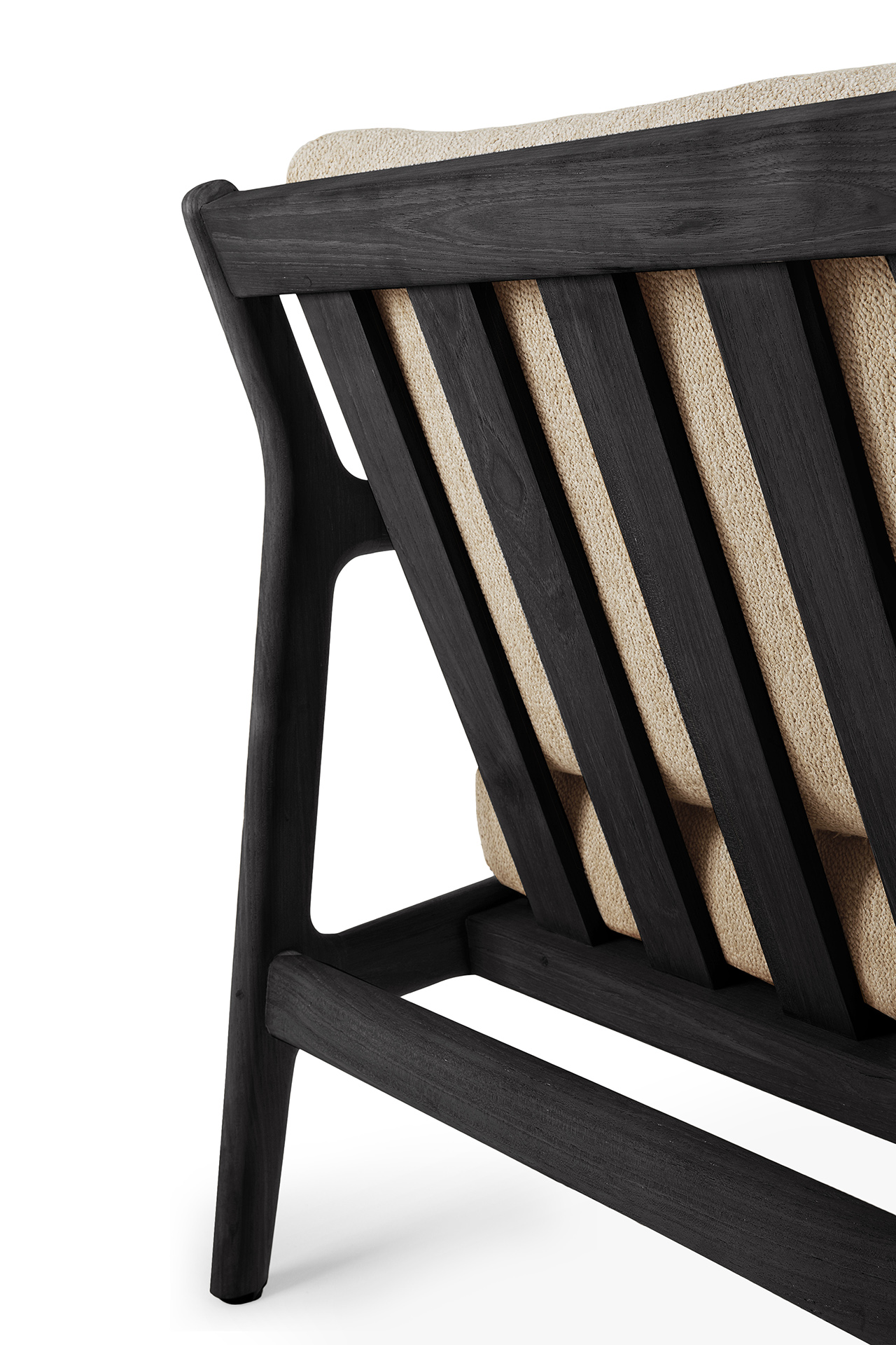 Teak Jack lounge chair - zwart - outdoor - naturel