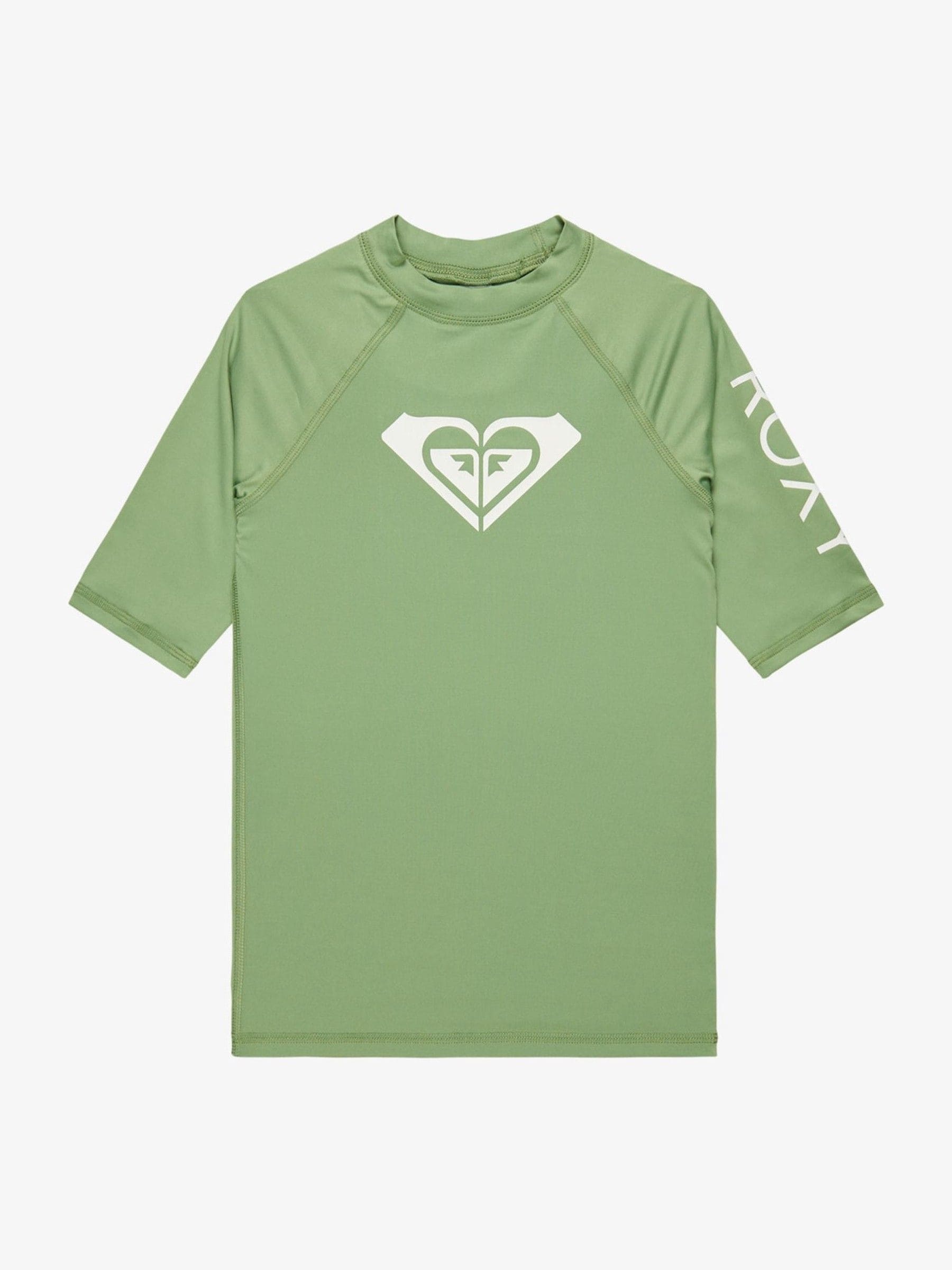Groen - Roxy Meisjes Wholehearted Korte Mouwen Logo Rash Vest