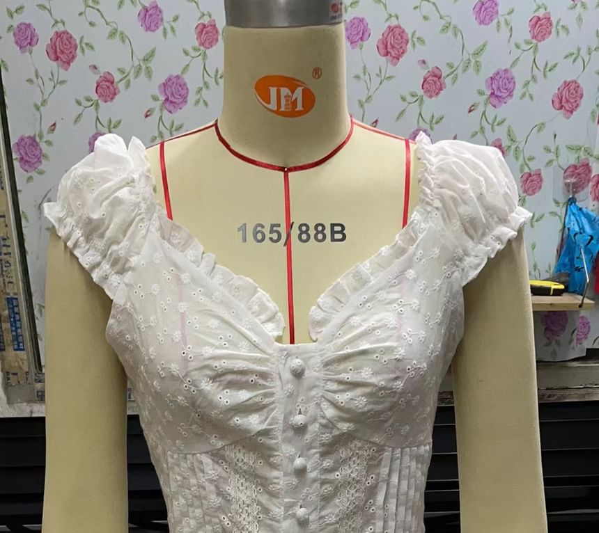 Sensarra - Blouse met ruches en kant