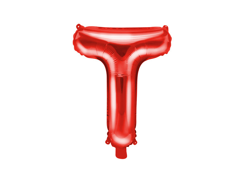 Folie Ballon Letter T Rood Leeg 35cm