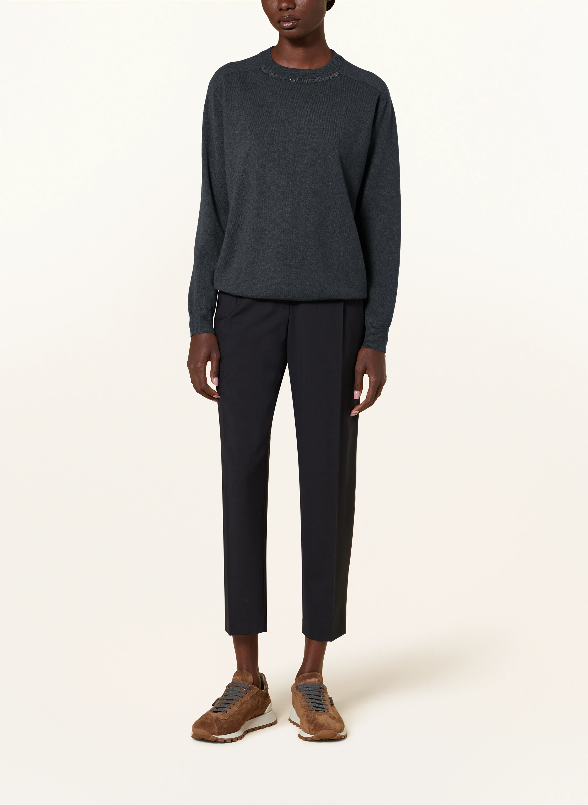 BRUNELLO CUCINELLI Cashmere-Pullover mit Schmuckperlen