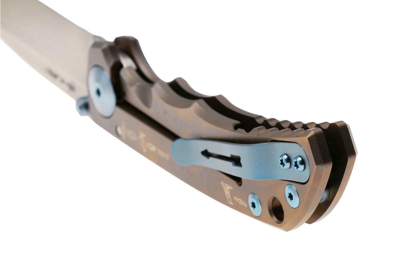 Spartan Blades Harsey Folder King Tut USSF5KTUT, Stonewashed MagnaCut, Gold Titanium, Blue Hardware zakmes