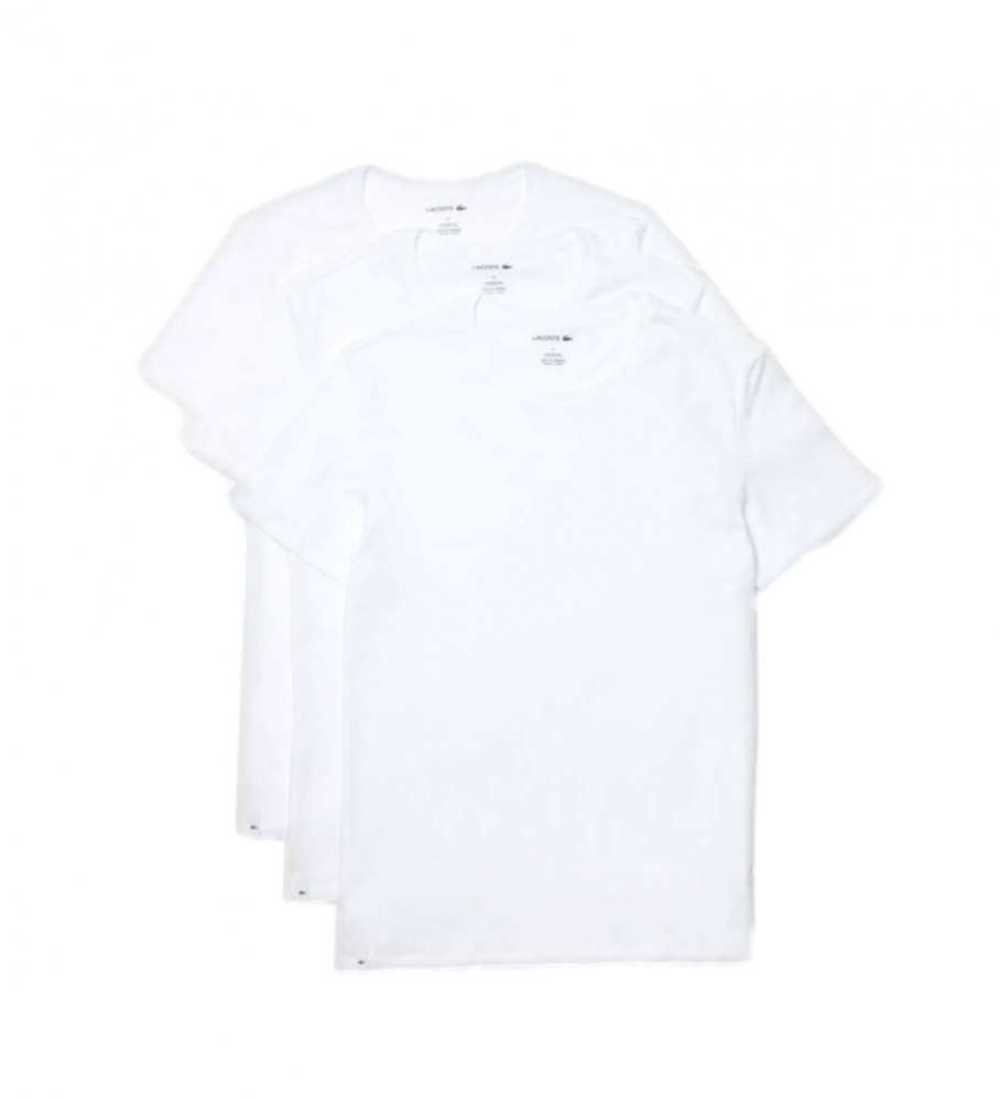 Conjunto de 3 camisetas brancas Lacoste Sous-Vetement
