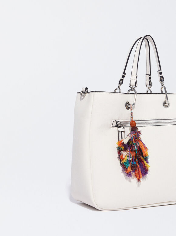 Bolsa de compras removível com alça - Branco-creme
