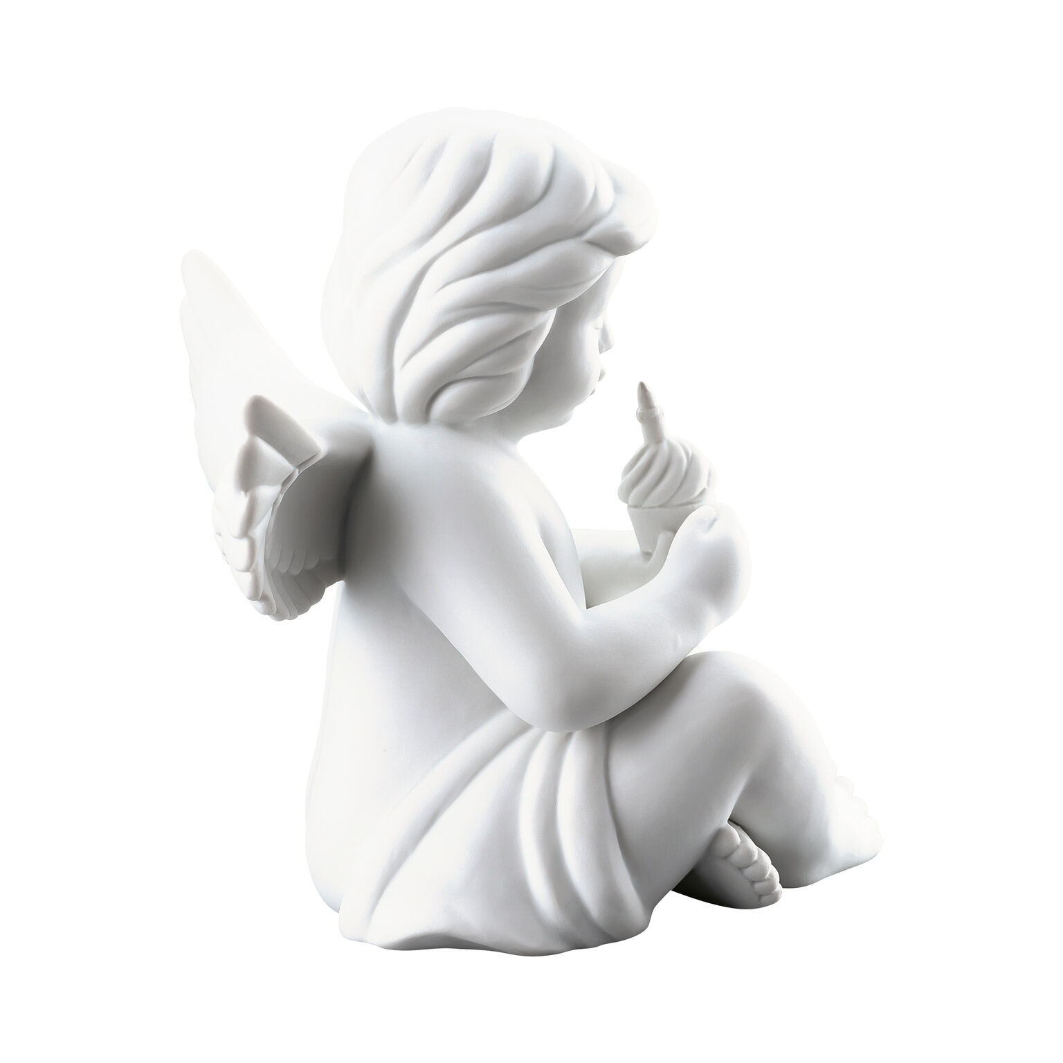Angels Weiss matt Engel mit Geburtstagskuchen