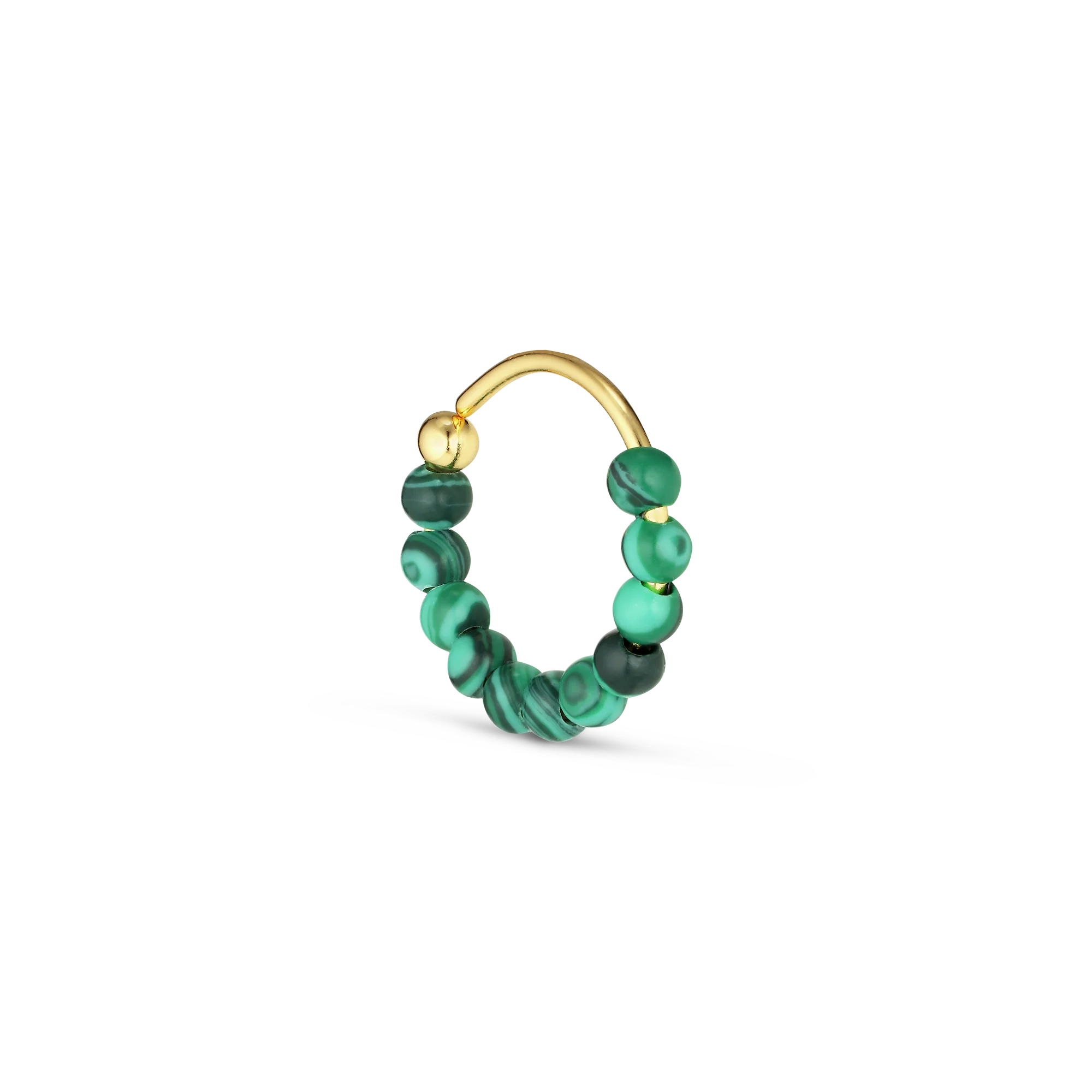 Jane Kønig  Bermuda Malachite Twist ørering - forgyldt