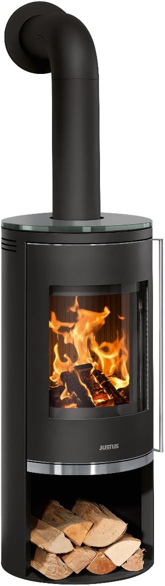 Justus 5686 30 Faro 2.0 Kaminofen Stahl Schwarz mit Glas-Abdeckplatte/A+