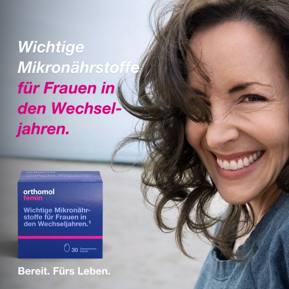 Orthomol Femin - Mikronährstoffe für Frauen in den Wechseljahren - mit Biotin, Selen, Zink, Nachtkerzenöl, Coenzym Q10 - Kapseln