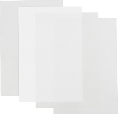 Krympeplast - 20X30 CM - Tykkelse 0,3 MM - Blank Transparent - Mat Transparent - Mat Hvid - 4 Ark