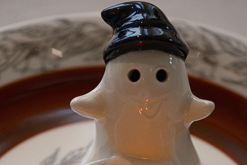 CANDLIA - Halloween Ghost keramische kaarsenhouder (verschillende ontwerpen) / Kaars / Set