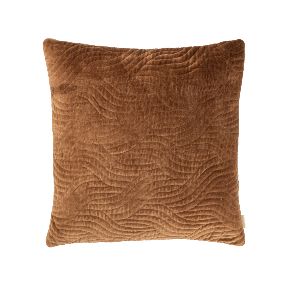 Sierkussen Curve velours mocca macha 50x50 cm
