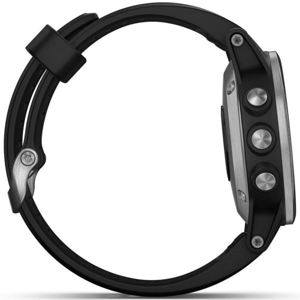 Montre cardio GPS GARMIN FENIX 5S PLUS SILVER W/BLACK BAND SILVER/BLACK