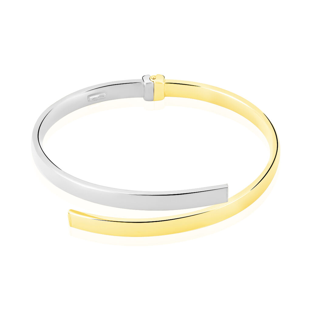 Bracelet Jonc Loise 2 Fils Carres Or Bicolore