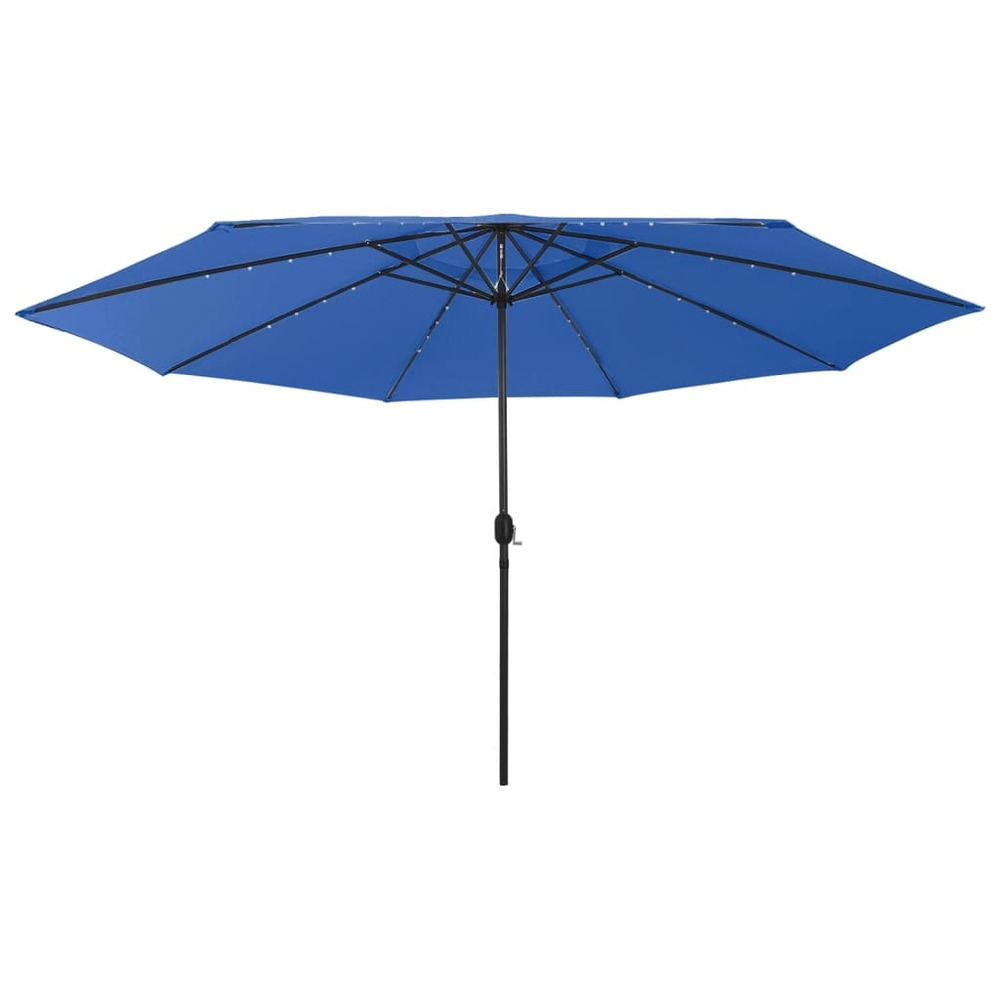 Parasol d'extérieur avec led et mât en métal 400 cm bleu