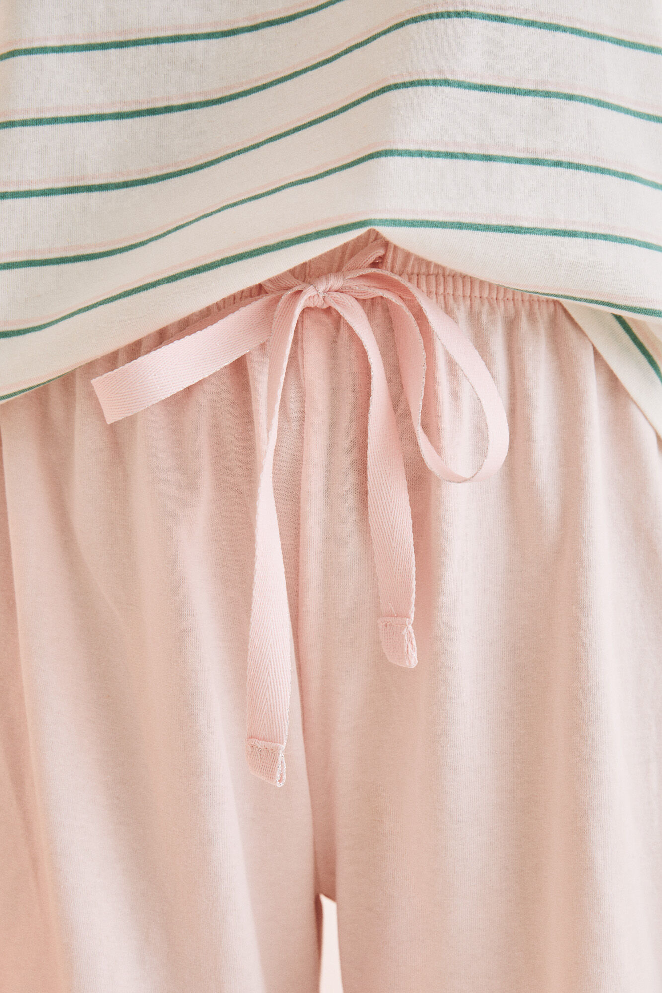 Pijama curto listrado rosa Mafalda - branco