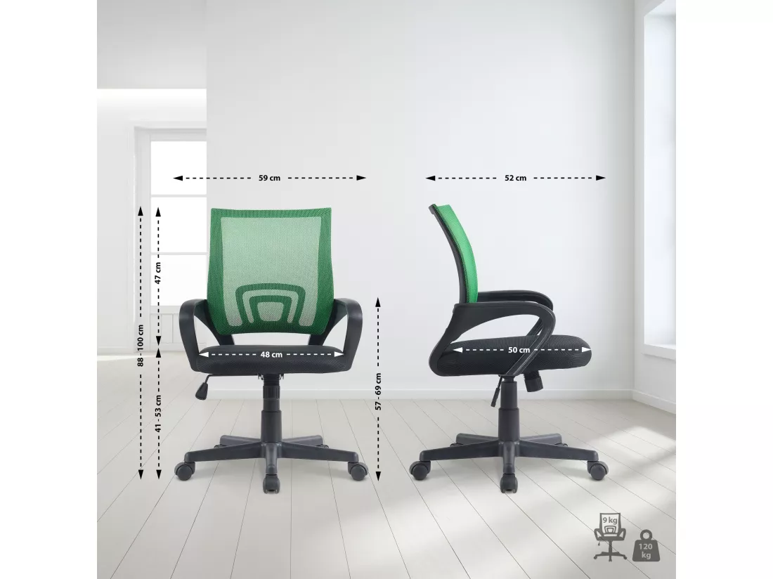 Chaise de bureau - Similicuir - Vert - Genius