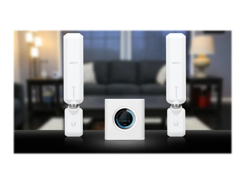 Ubiquiti AmpliFi Home Wi-Fi System AFi-HD - Wi-Fi system (router, 2 extendere) - op til 20.000 sq.ft - mesh - GigE - 802.11a/b/g/n/n/ac