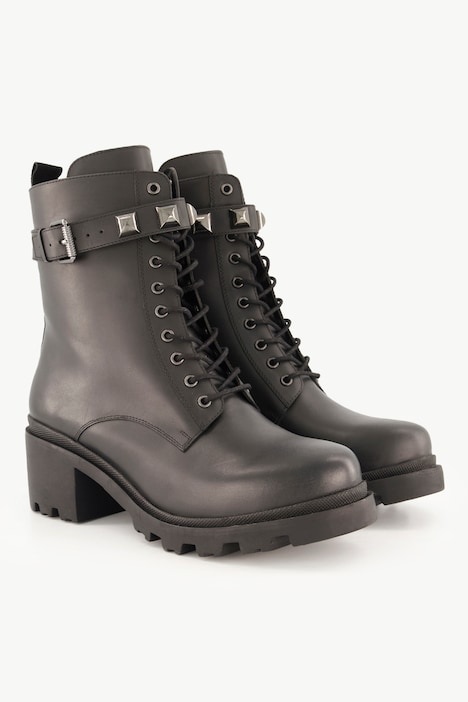 Leder-Stiefeletten, Schnürung, Weite H