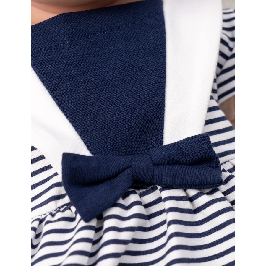 Baby Sweets 3tlg Set Kleid + Hose + Mütze Lieblingsstücke Kleider weiß navy