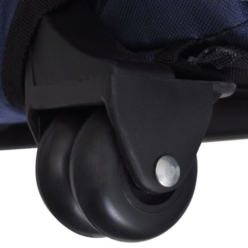 transportadora para animais de estimação vidaXL em metal e tecido, azul